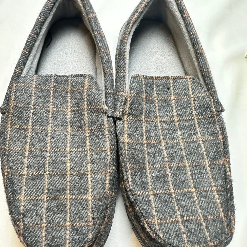 Totes Gray Plaid Men's Loafers (Size XL)